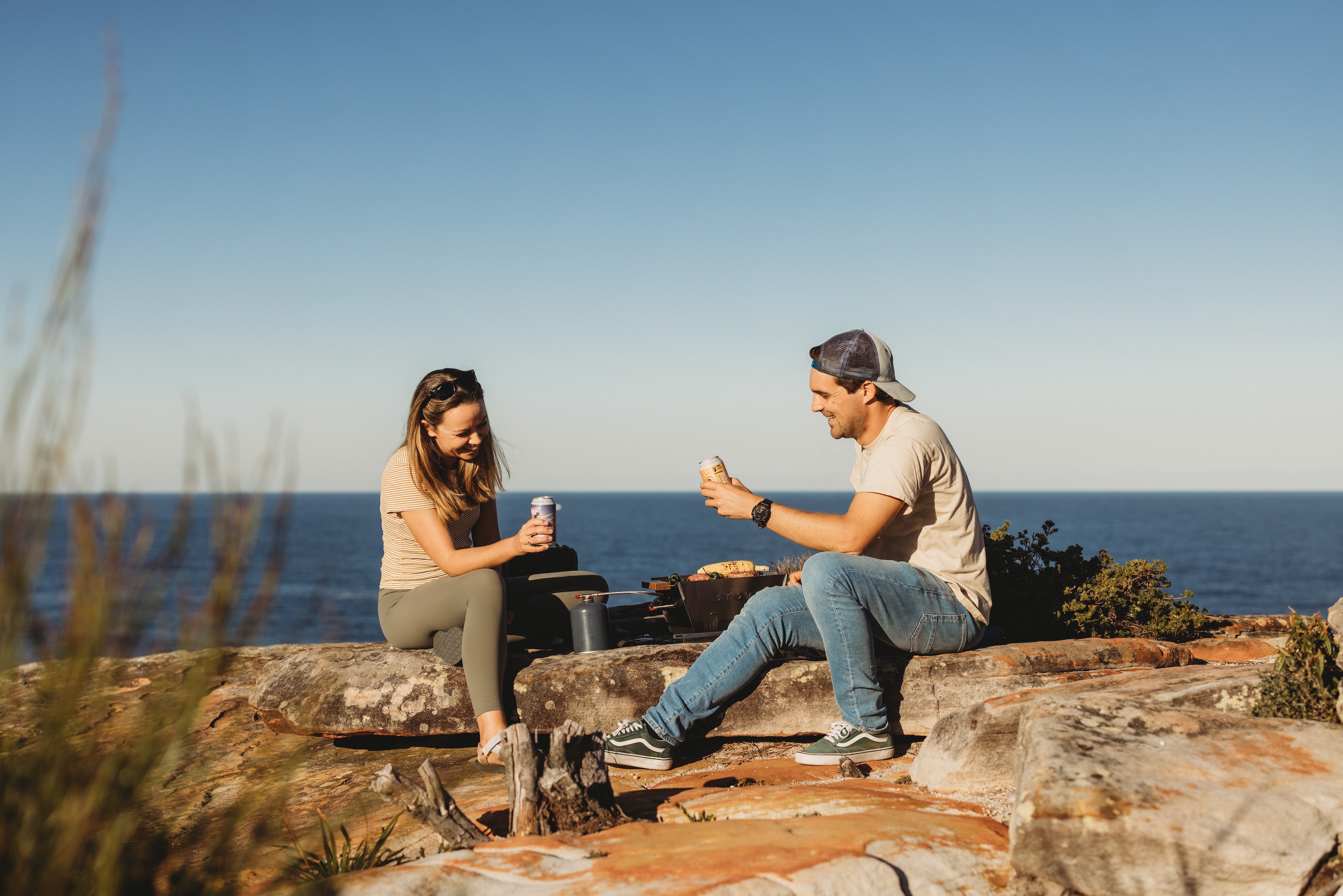 Having a blast while cooking on the portable STOV BBQ while enjoying the stunning views Sydney and its national parks can provide